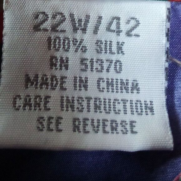 Vintage High Advantage Abstract Pattern Silk Long Sleeve Button Down Shirt - Picture 3 of 4